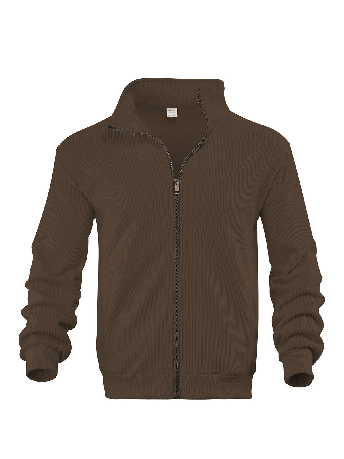 Mens Corduroy High Neck Zip Up Sweater