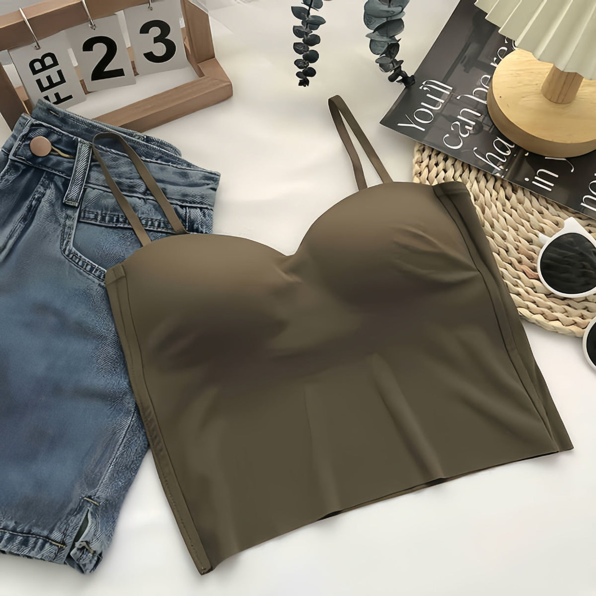 Adjustable Strap Camisole with Built-in Padding