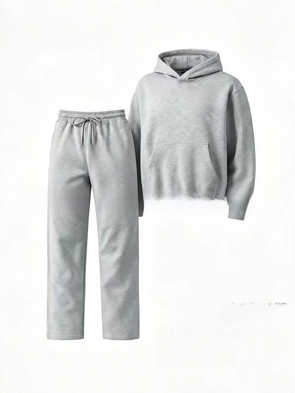Embroidered Fleece-Lined Hoodie and Wide-Leg Pants Set