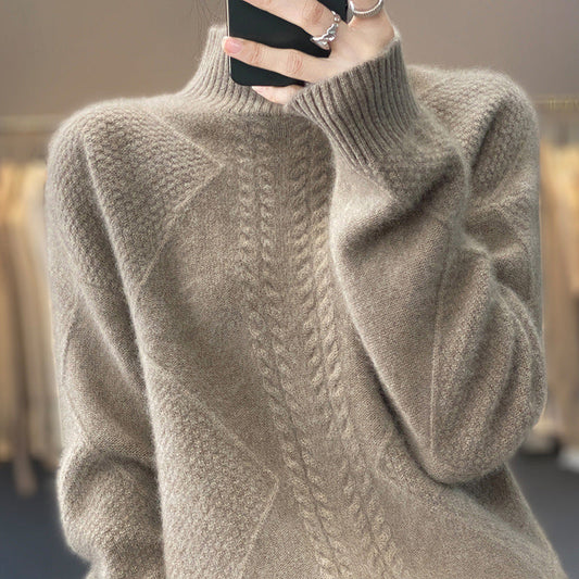 Womens Cable Knit Pullover Sweater