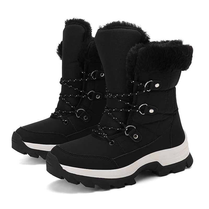 Womens Snow Boots Winter Warm MidTop Outdoor Boots with Faux Fur Lining