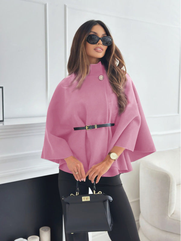 Women's Elegant Wool Cape Coat