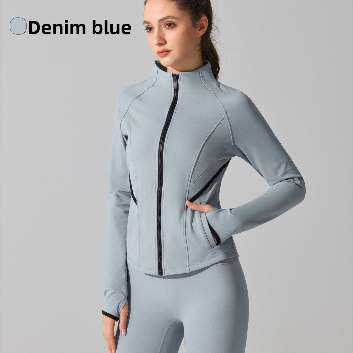 Thermal fleece yoga jacket