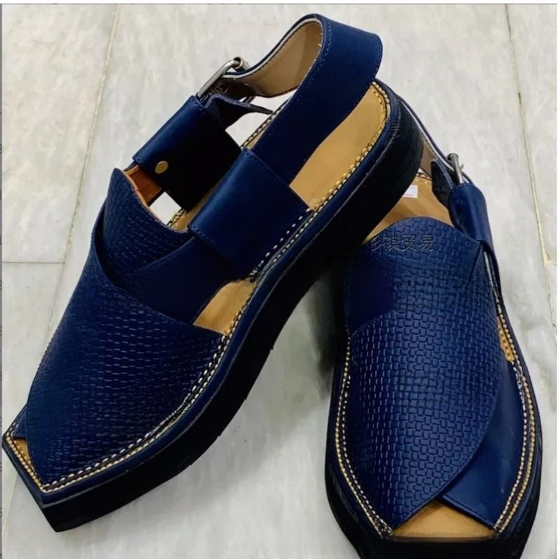 Woven Leather Flat Sandals