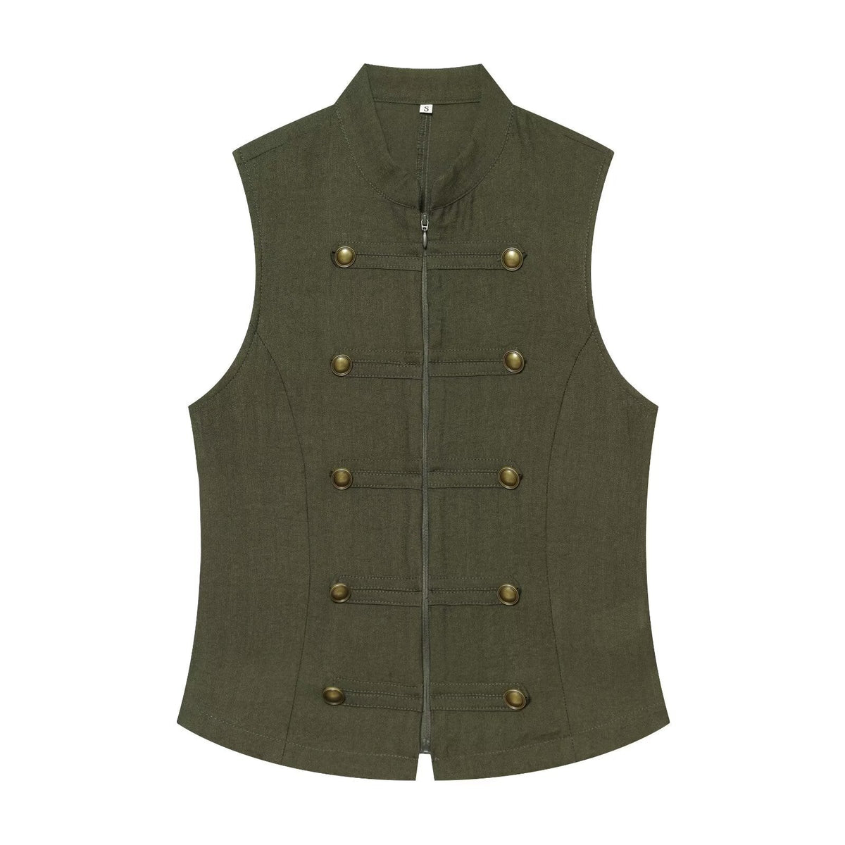 Sleeveless Double-Breasted Shirt