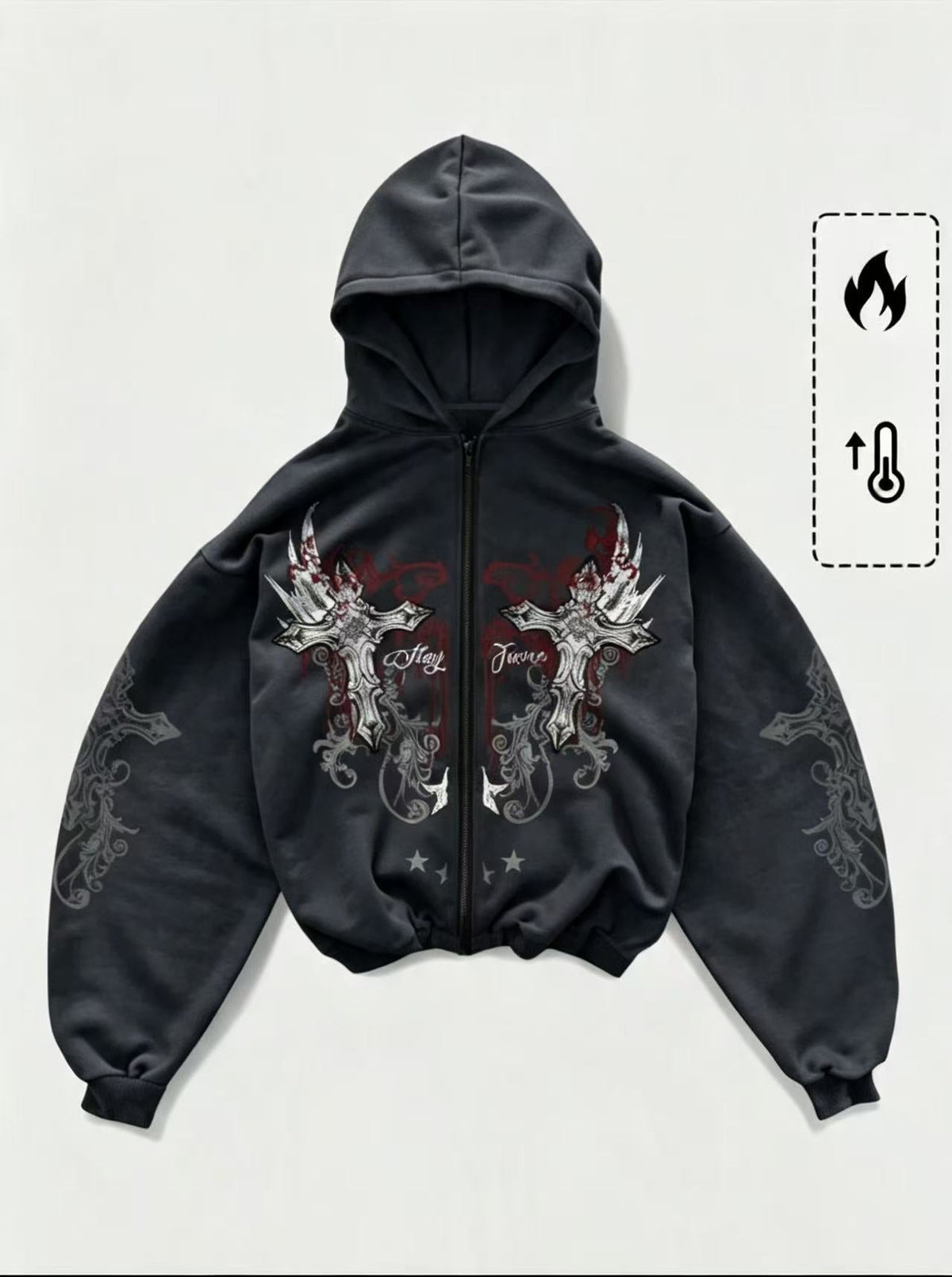 Gothic 3D Printed Hooded Sweatshirt