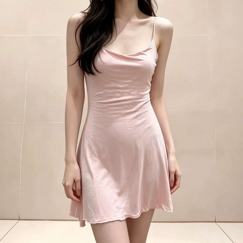 Pink halter dress pajama set