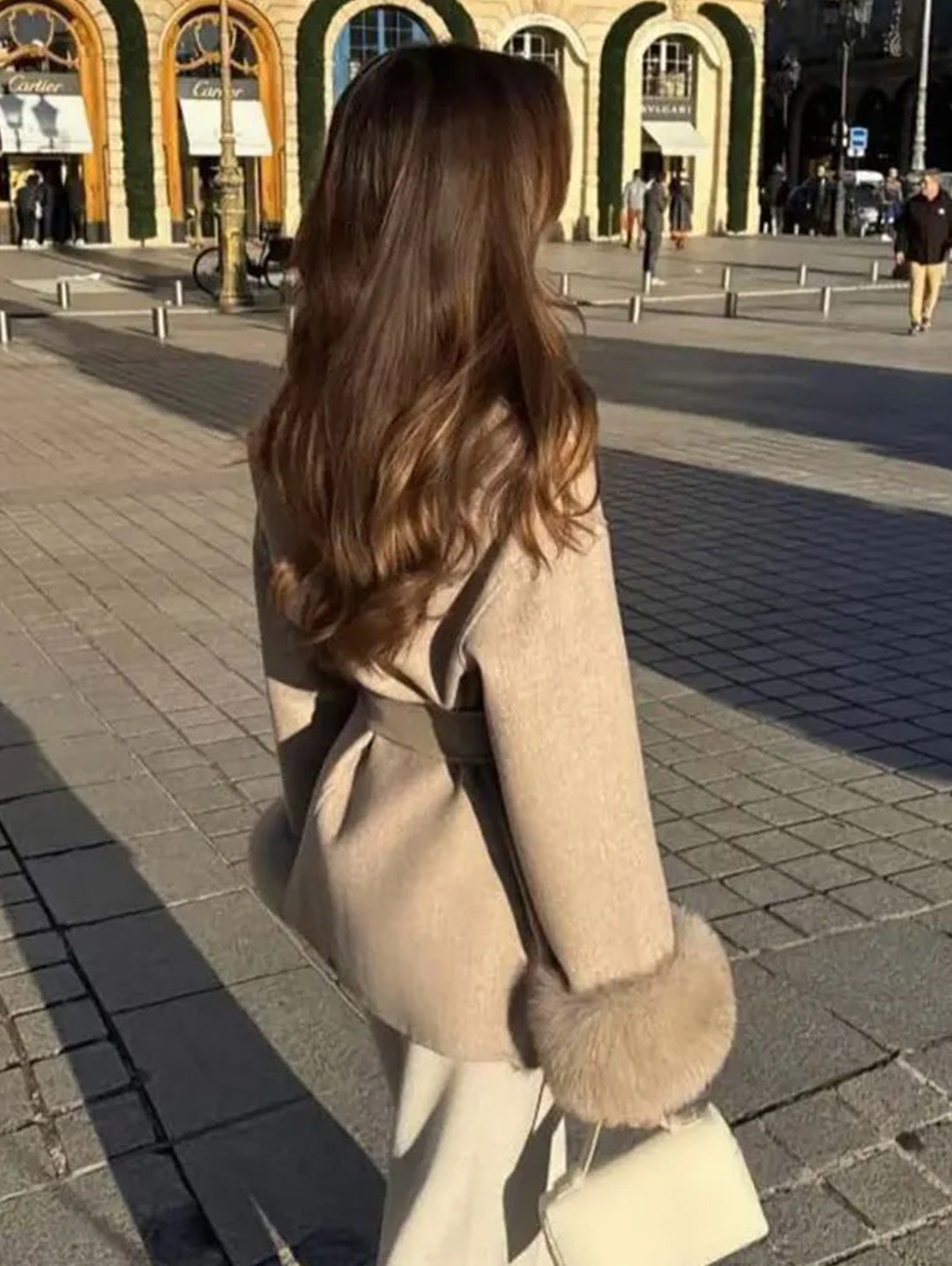 Wool coat, short-style overcoat