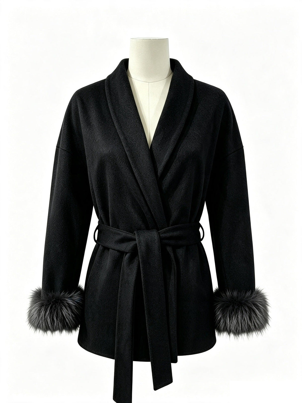 Wool coat, short-style overcoat