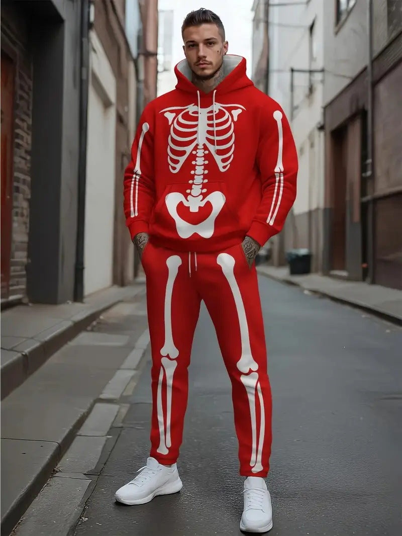 Men's Plus Size 3D Printed Hoodie and Sweatpants Two-Piece Set
