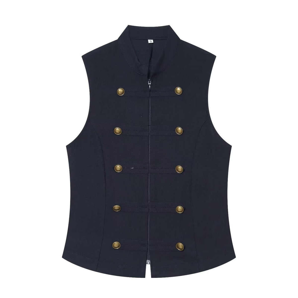 Sleeveless Double-Breasted Shirt