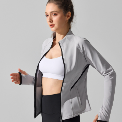 Thermal fleece yoga jacket