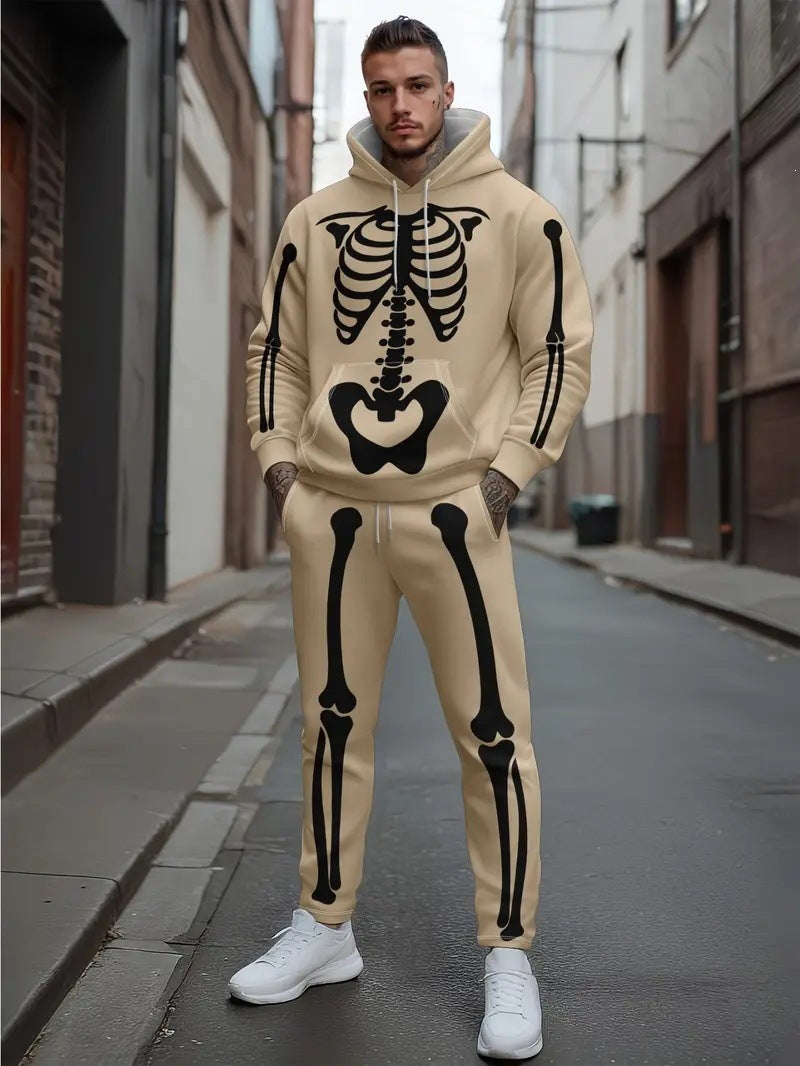Men's Plus Size 3D Printed Hoodie and Sweatpants Two-Piece Set