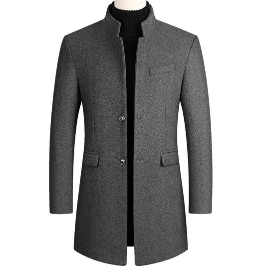 Men's Thickened Stand Collar Overcoat