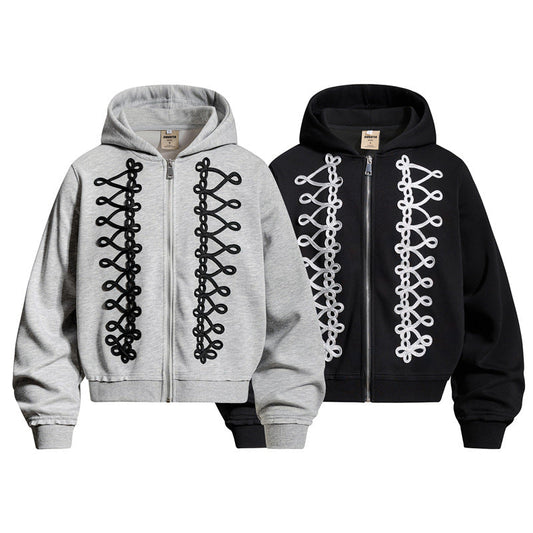 Couple-style bow knot design hooded sweatshirt set