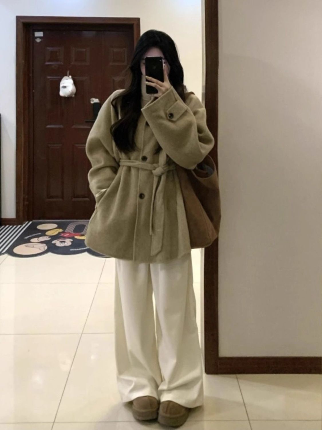 Stand Collar Woolen Coat