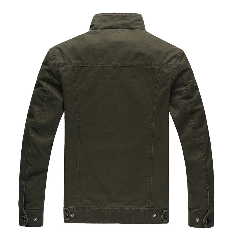 Men's Tactical Cotton Jacket Casual Solid Outdoor Work Jacket Large Size