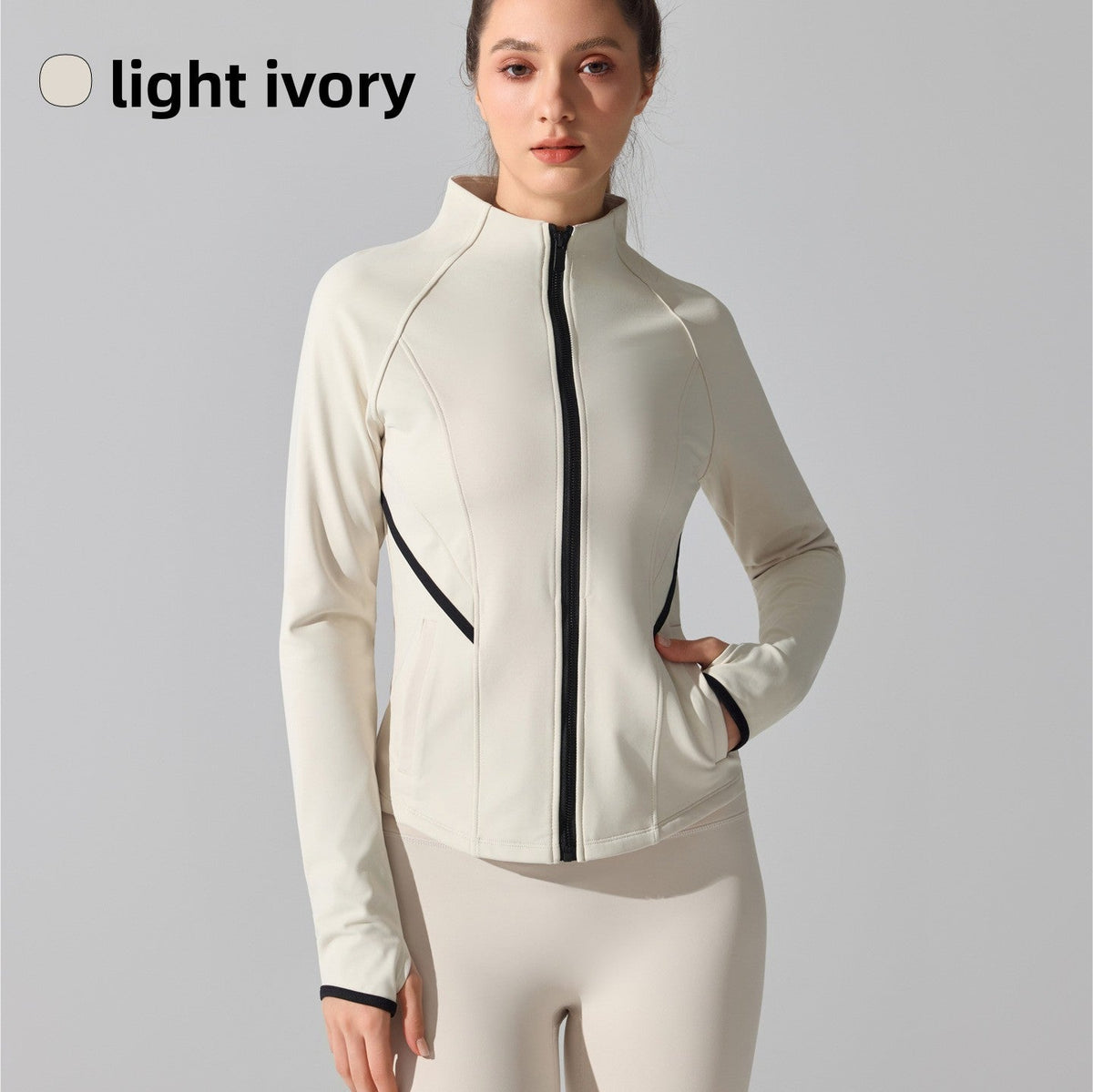 Thermal fleece yoga jacket