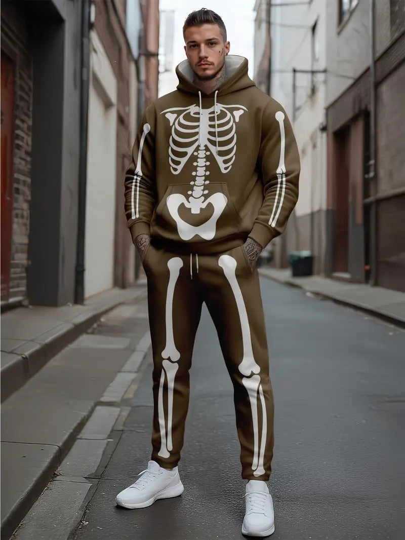 Men's Plus Size 3D Printed Hoodie and Sweatpants Two-Piece Set