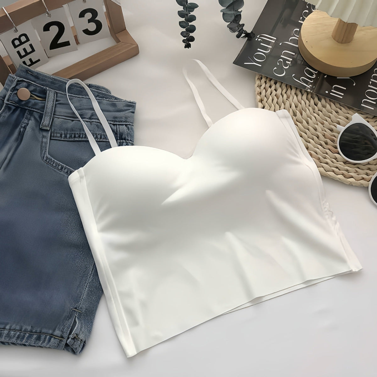 Adjustable Strap Camisole with Built-in Padding