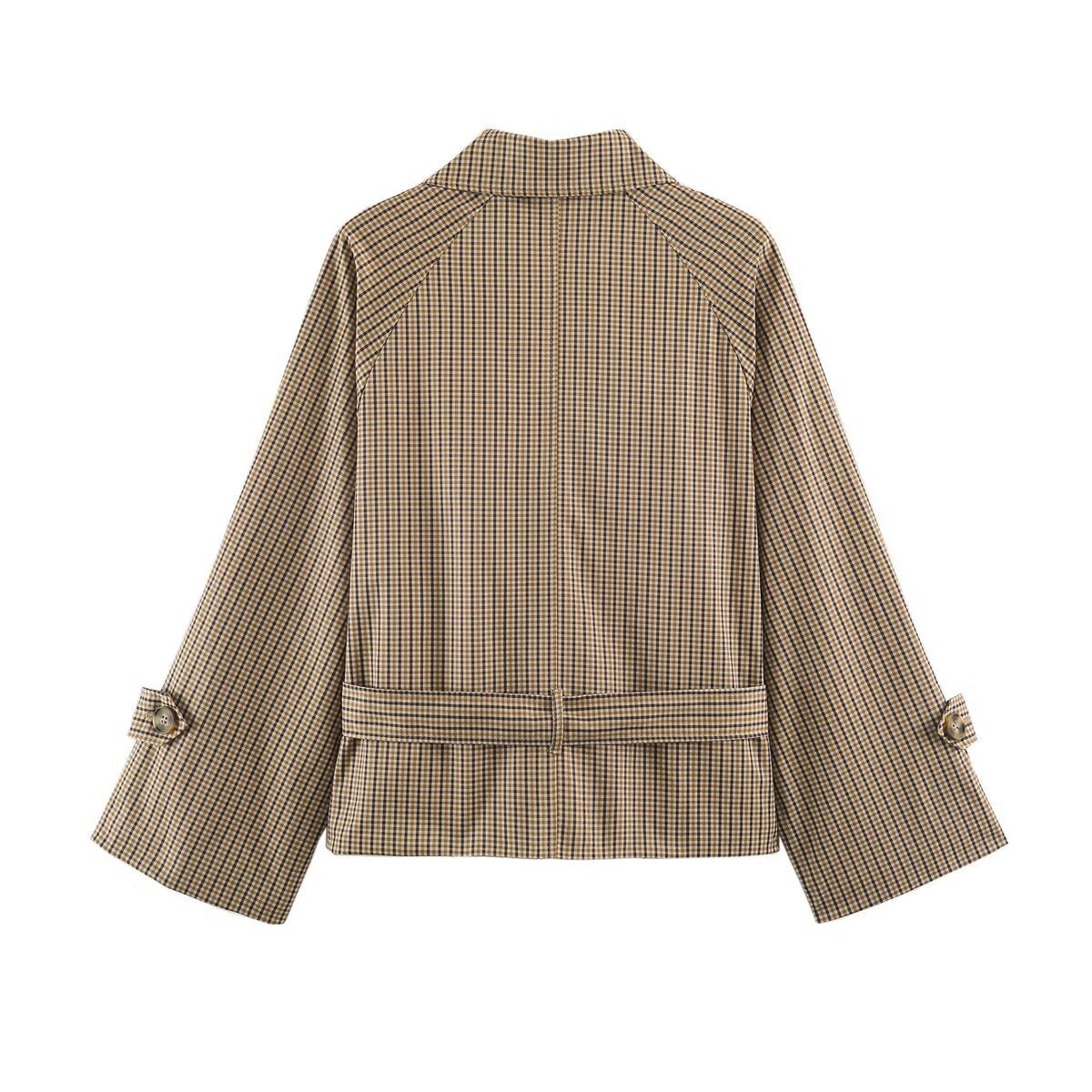 Long Sleeve Belted Short Coat