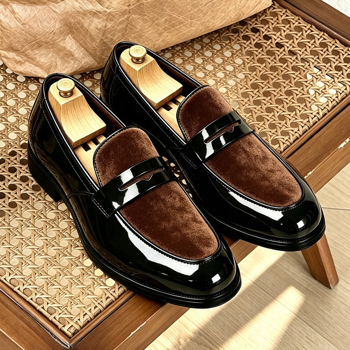 Mens Slip On Loafers Business Casual Leather Shoes