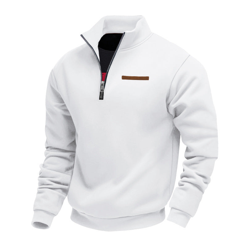 Men's Stand Collar Half-Zip Pullover Sweatshirt
