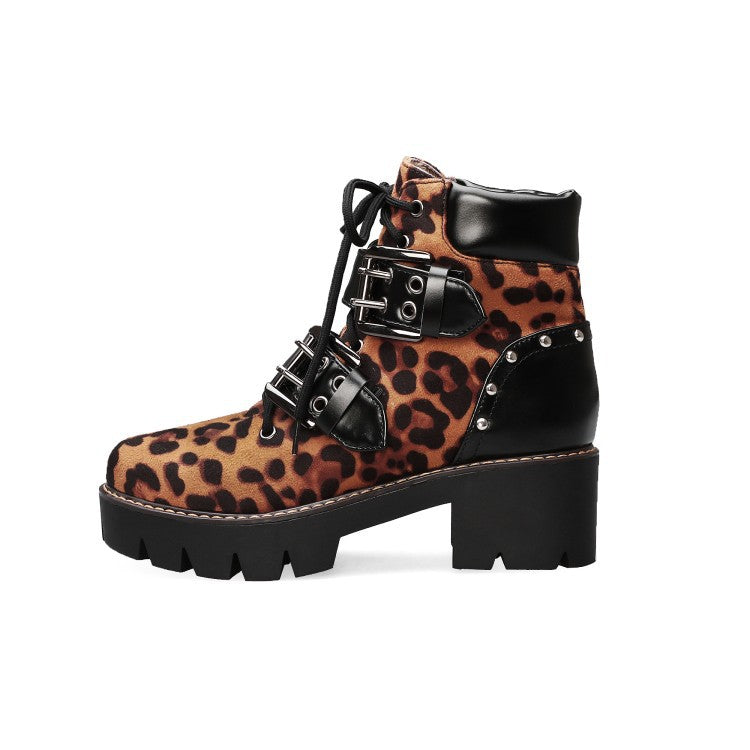 Womens Suede Lace Up Ankle Boots