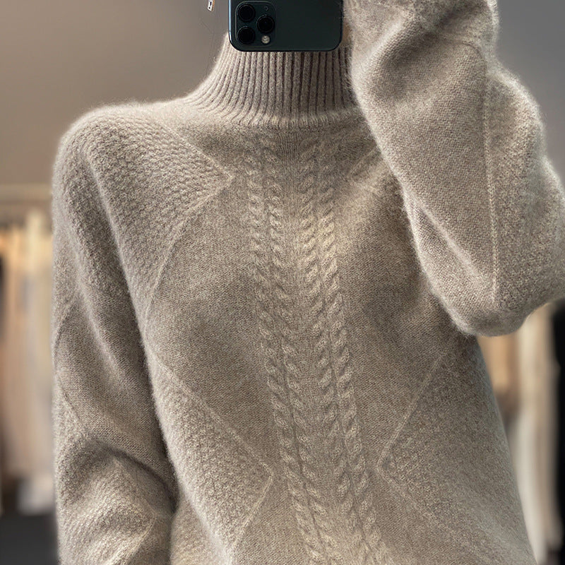 Womens Cable Knit Pullover Sweater