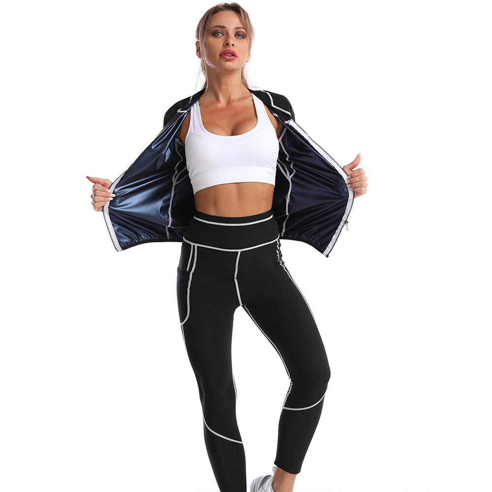 Womens Long Sleeve Shapewear Fitness Suit