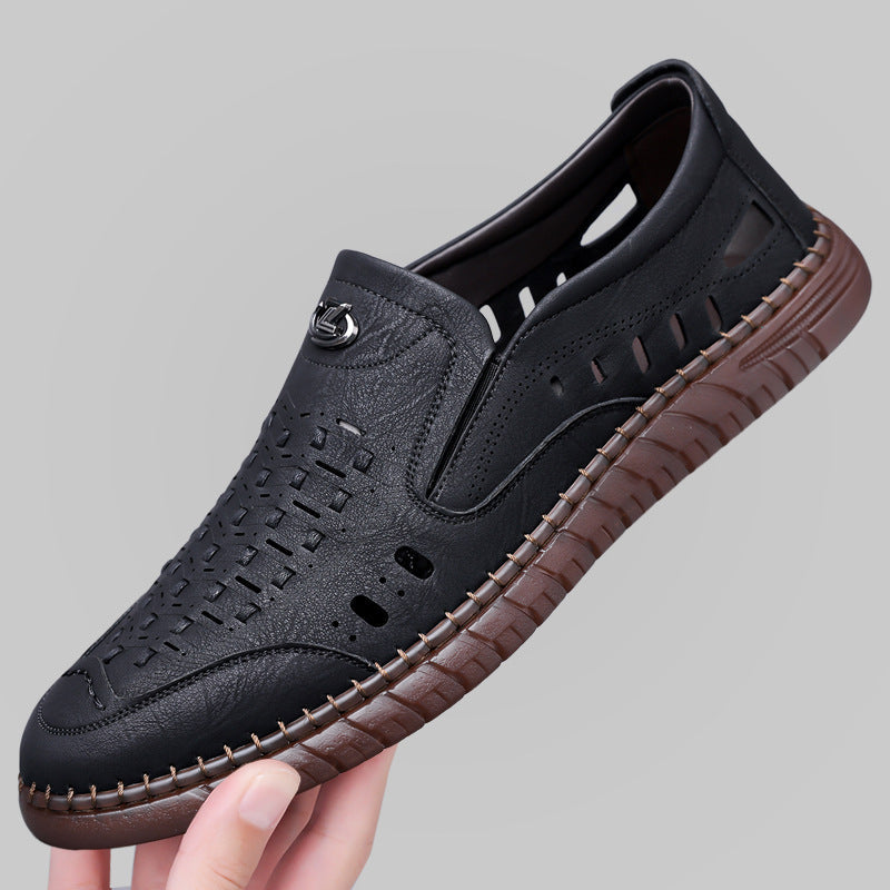 Men's Breathable Woven Leather Sandals