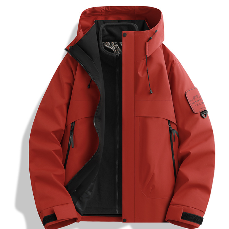 Unisex Hooded 3-in-1 Waterproof Fleece Lined Ski Hiking Jacket