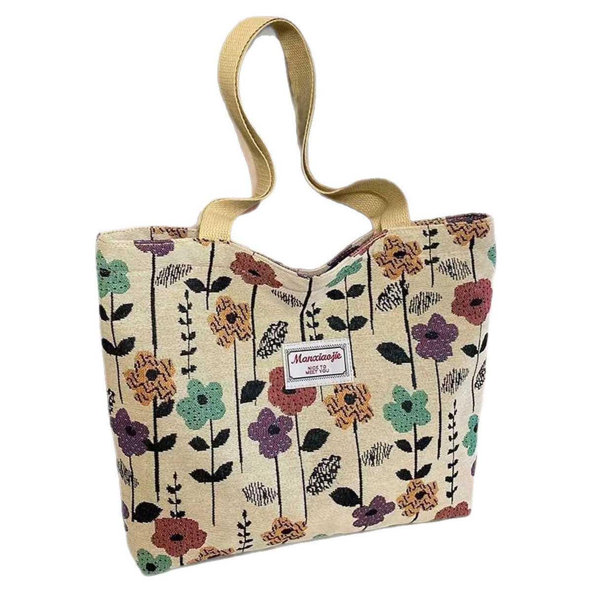 Canvas Tote Bag Women Foldable Shoulder Bag