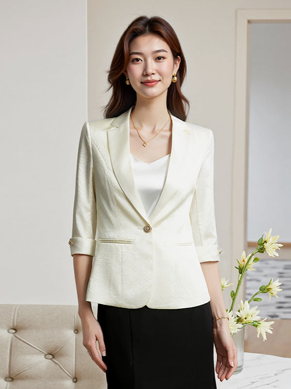 Acetate Satin Slim Fit Blazer