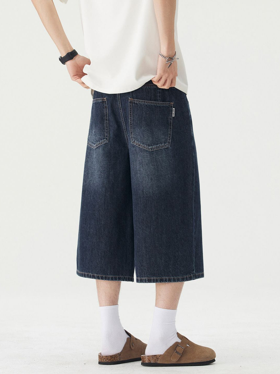 Retro Washed Denim Shorts