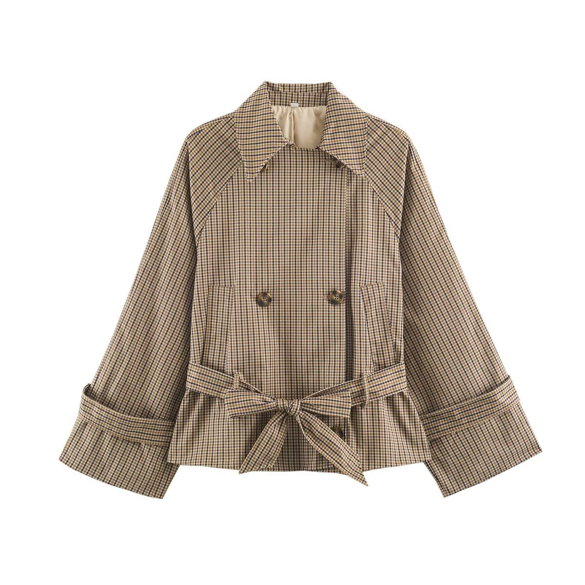 Long Sleeve Belted Short Coat