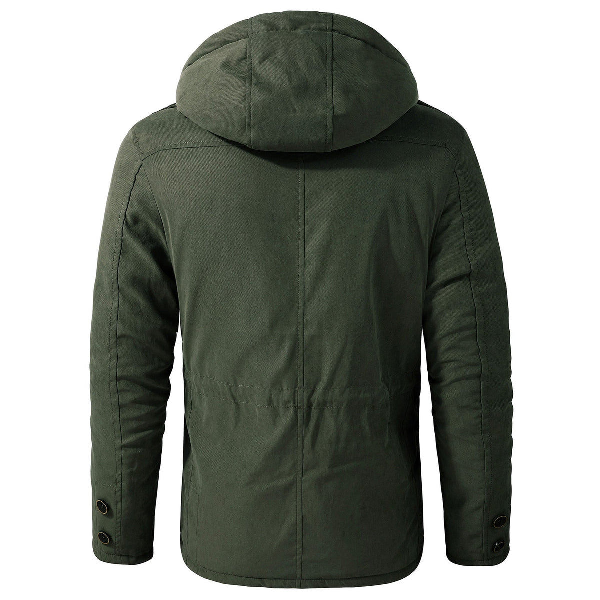 Men's Lambswool Blend Hooded Vest Thickened Multi-Pocket Sleeveless Jacket