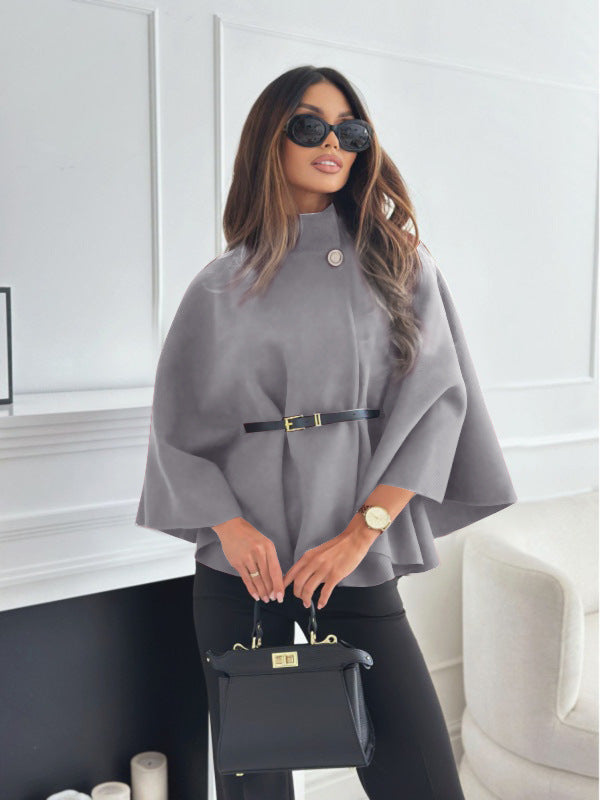 Women's Elegant Wool Cape Coat