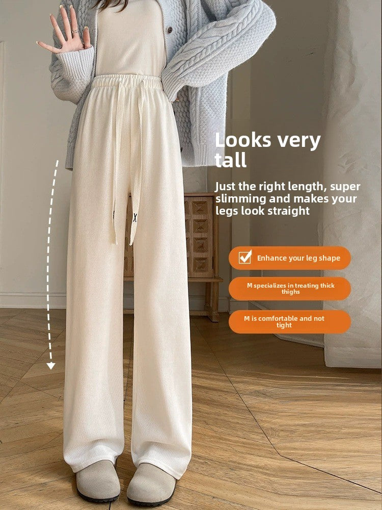 Womens High Waisted Corduroy Wide Leg Pants