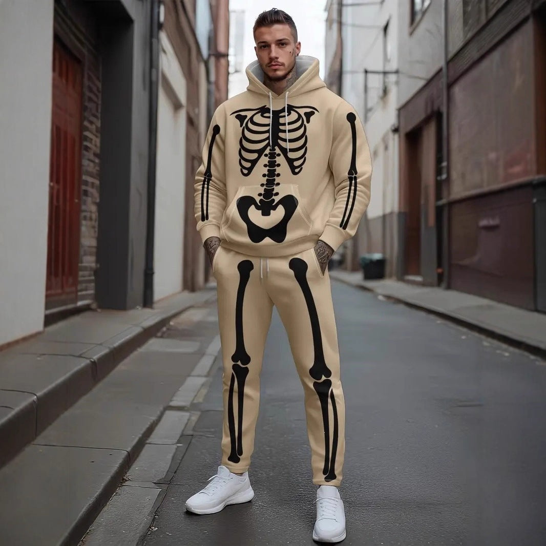 Men's Plus Size 3D Printed Hoodie and Sweatpants Two-Piece Set