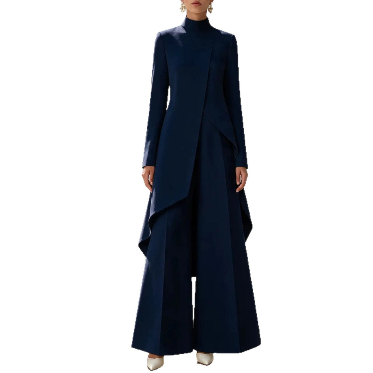 Womens Layered Wide-Leg Pants Set