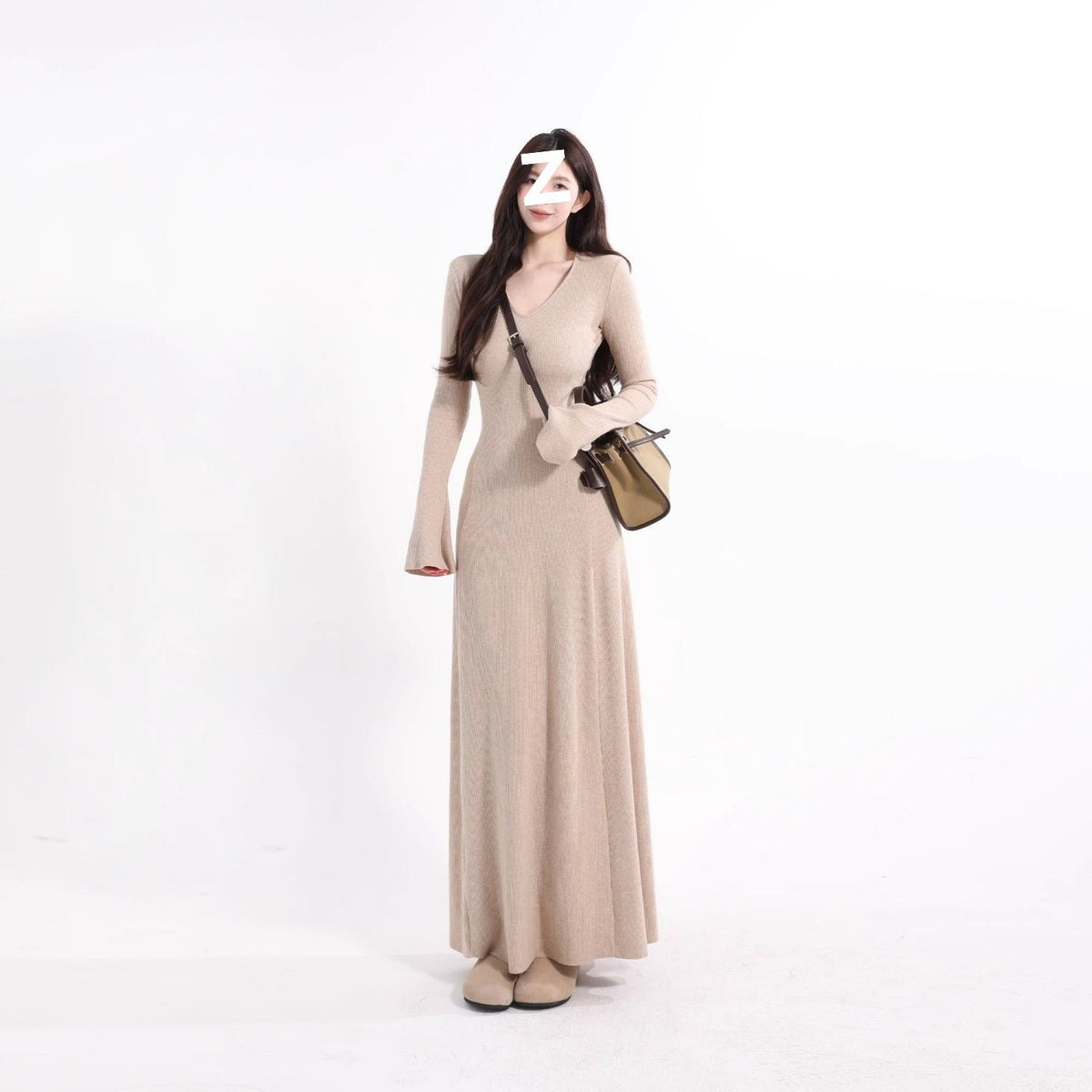 Petite High-End Black Knit Dress