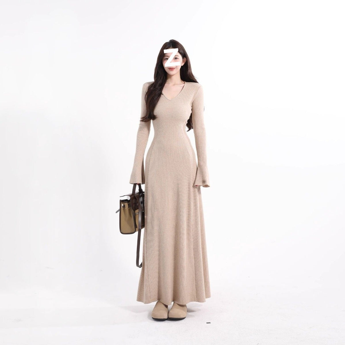Petite High-End Black Knit Dress