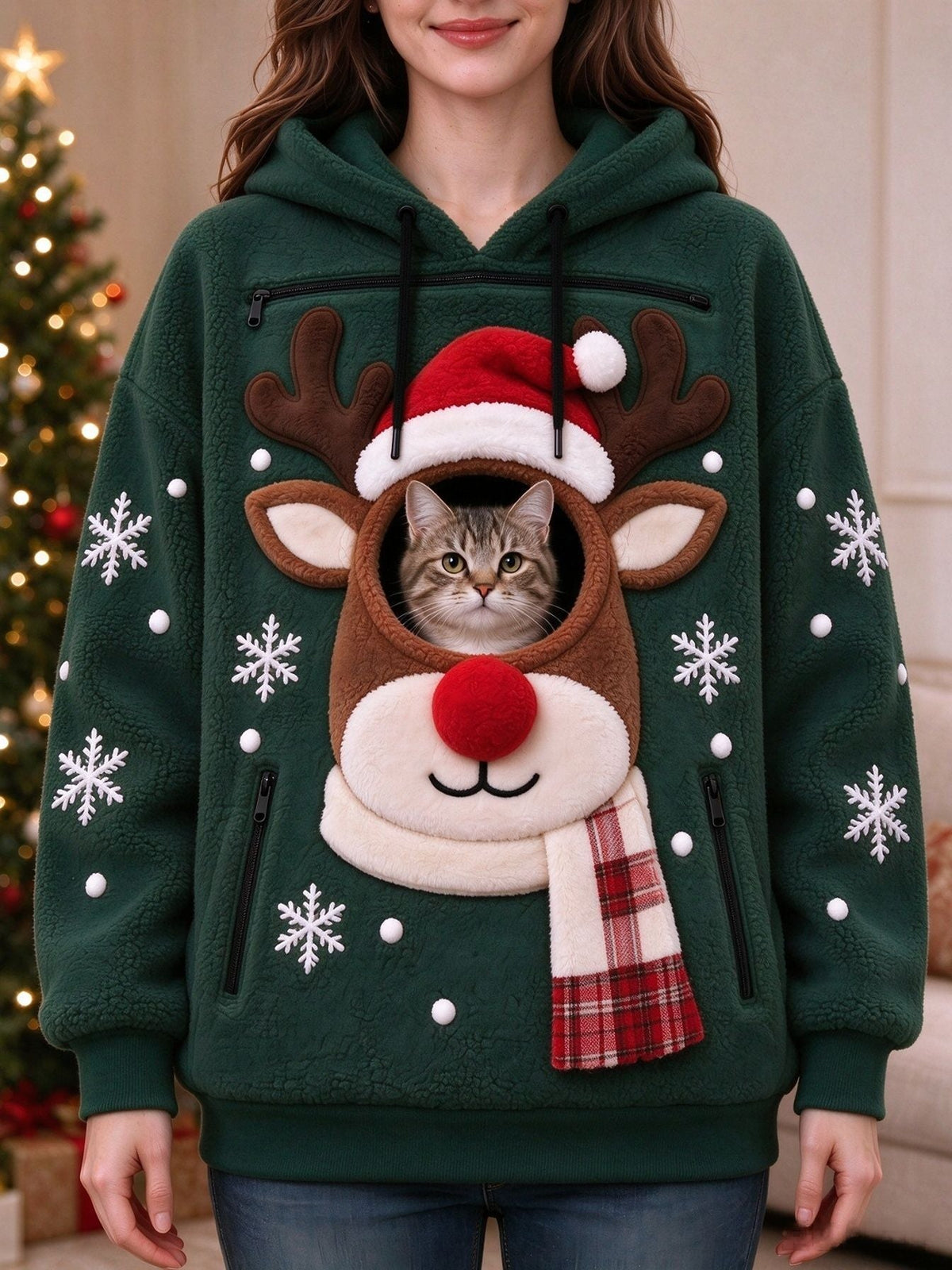Christmas Hooded Fleece Sweatshirt