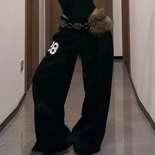 Women's solid-color loose-fitting wide-leg jazz hip-hop dance pants