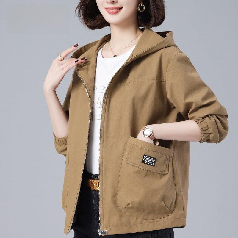 Women's Loose Hooded Short Coat
