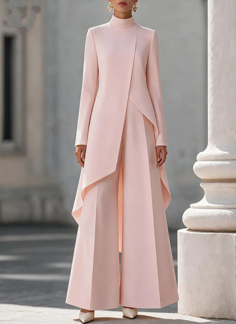 Womens Layered Wide-Leg Pants Set