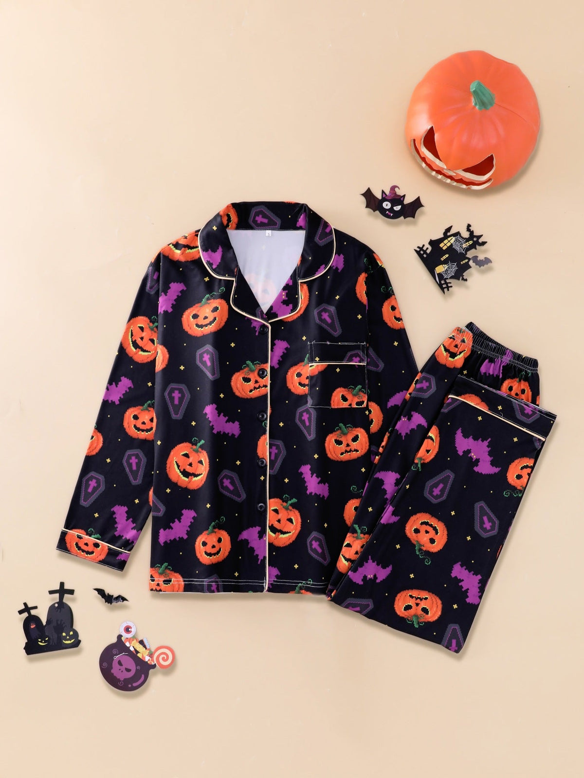 Women's long-sleeve Halloween pajamas