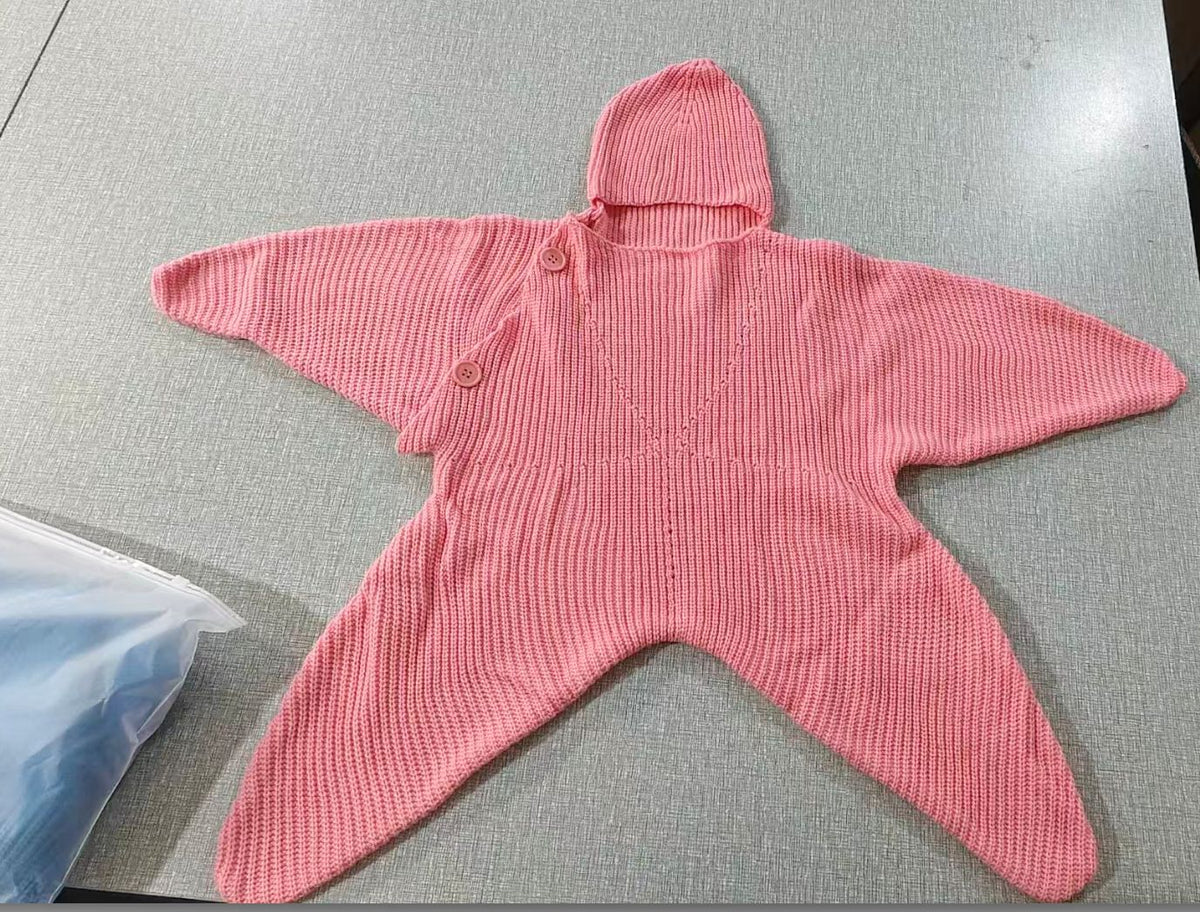 Baby Knitted Starfish Onesie with Hood