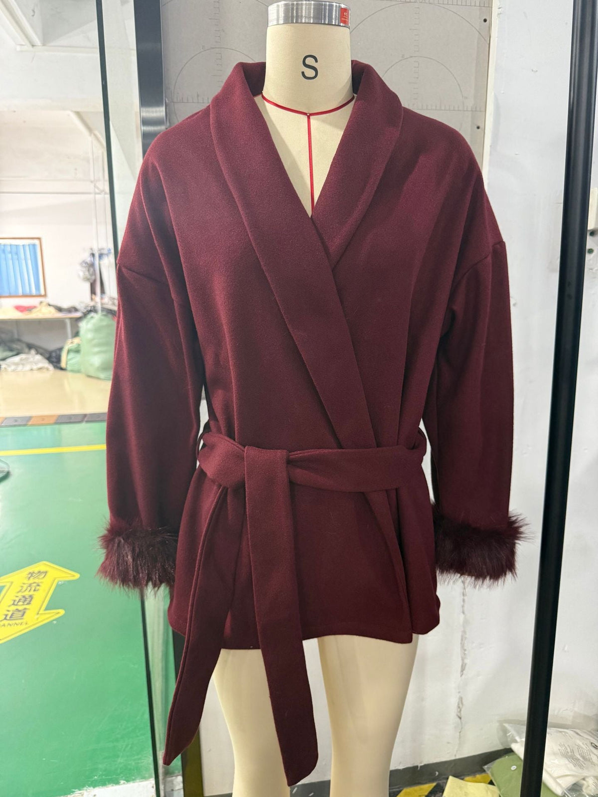 Wool coat, short-style overcoat